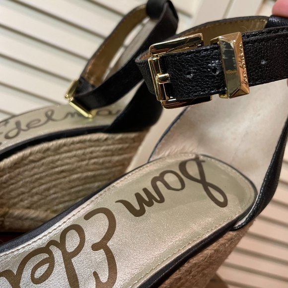 SAM EDELMAN Women's Leather/Suede Brenda Wedge Size 7 1/2 - Picture 8 of 9